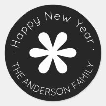 Happy New Year Monogram | Schwarz