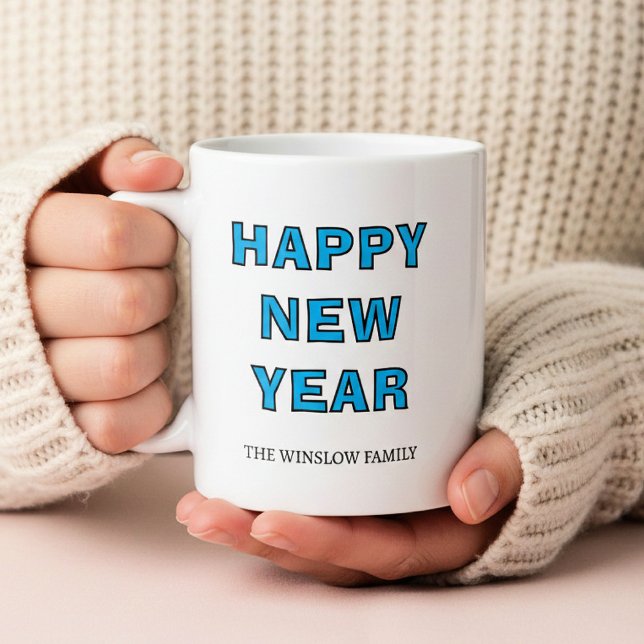 Happy New Year Mug Personalized Family Name custom Kaffeetasse (Von Creator hochgeladen)