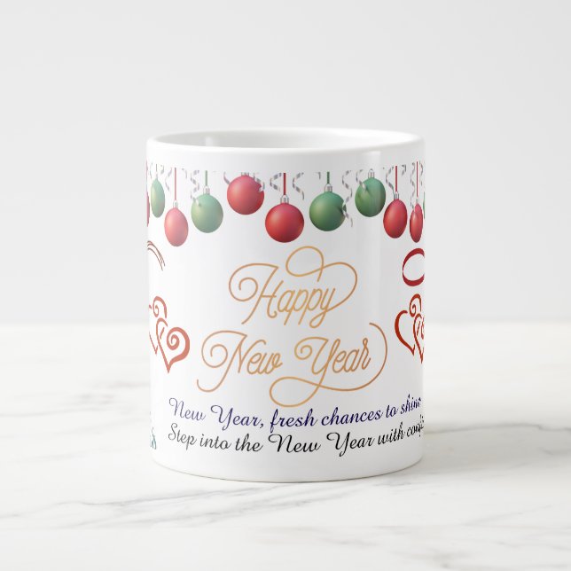 Happy New Year Mug – Premium Celebration design Jumbo-Tasse (Vorderseite)