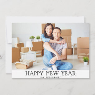 Happy New Year & New Address Foto Mit Kalender Feiertagskarte
