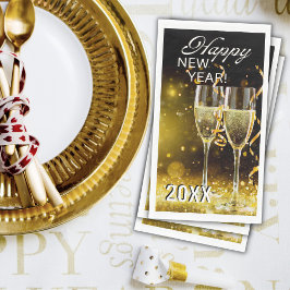 Happy New Year Paper Guest Handtücher Serviette