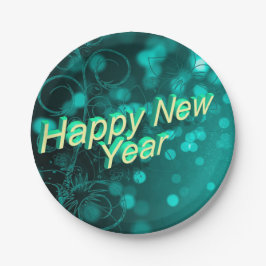 Happy New Year Paper Plate – Festive Party Tablewa Pappteller