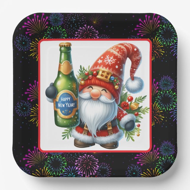 Happy New Year  Pappteller (Vorderseite)