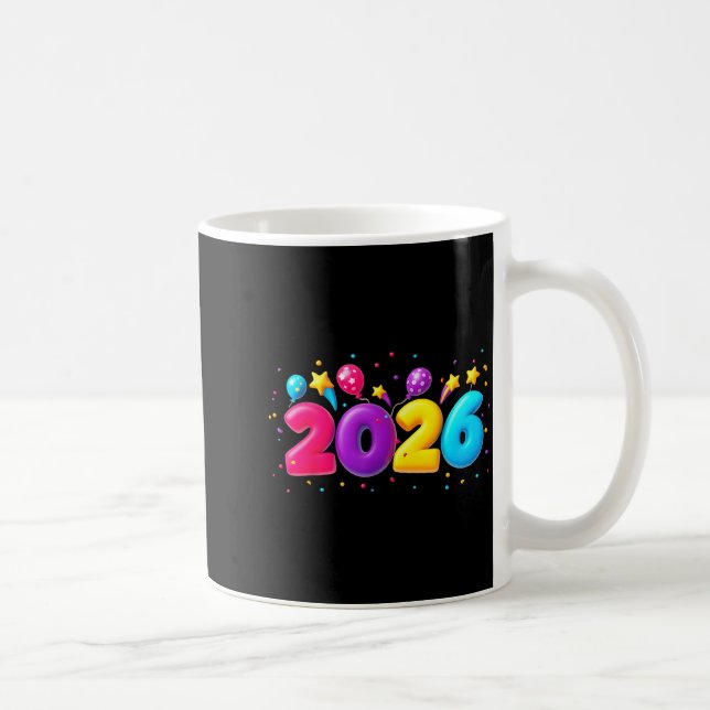 Happy New Year Party 2026 Ballon Family Matching M Kaffeetasse (Rechts)
