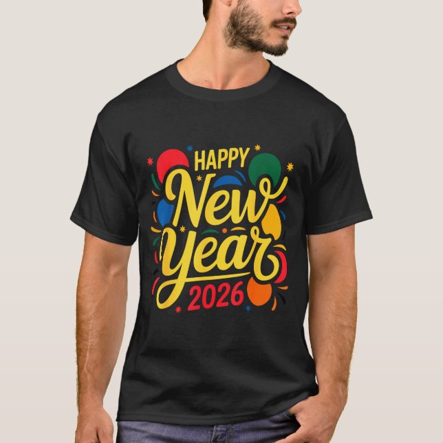 Happy New Year Party 2026 Ballon Family Matching M T-Shirt (Vorderseite)