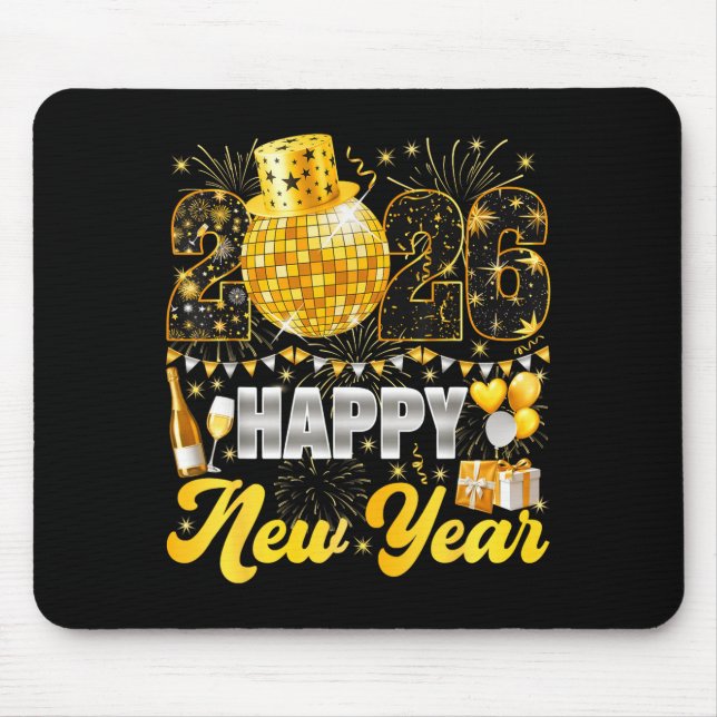 Happy New Year Party 2026 Balloon Family Matching  Mousepad (Vorne)