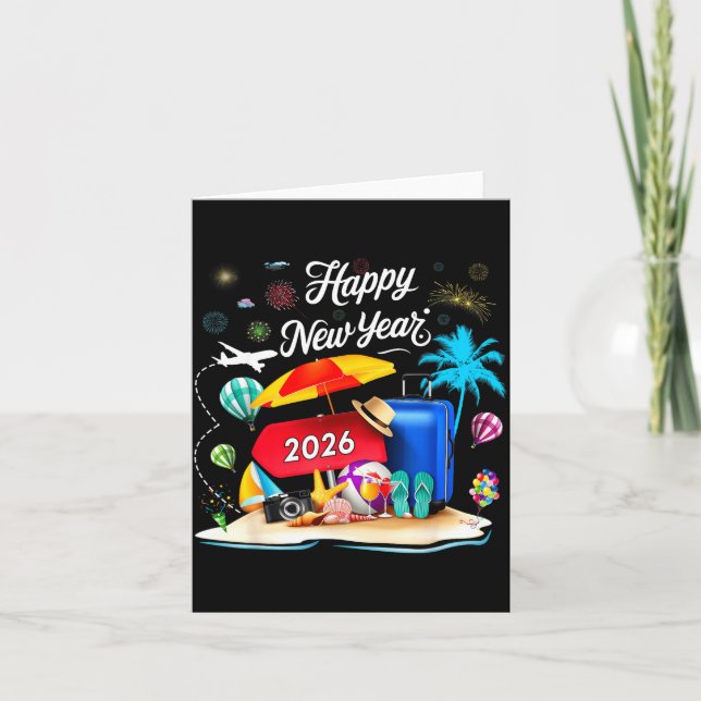 Happy New Year Party 2026 Family Matching Vacation Karte (Vorderseite)