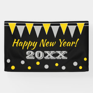 Happy New Year Party Banner mit Butterflags