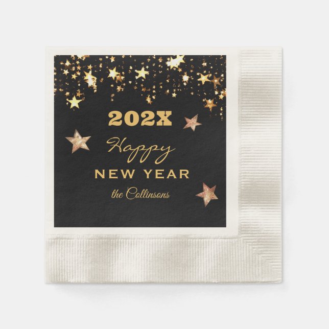 Happy New Year Party Cocktail Serviette (Vorderseite)