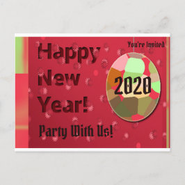 Happy New Year Party Einladungspostkarte