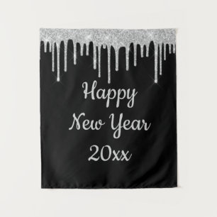 Happy New Year Party Foto Stand Hintergrund 2026 Wandteppich