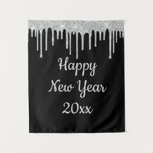 Happy New Year Party Foto Stand Hintergrund 2026 Wandteppich (Vorderseite)