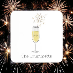 Happy New Year Party Holiday Champagne Custom Getränkeuntersetzer