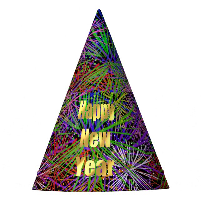 Happy New Year Party Partyhütchen (Vorderseite)