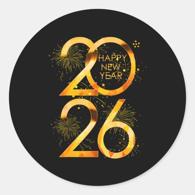 Happy New Year Party Supplies 2026 Family Matching Runder Aufkleber (Vorderseite)