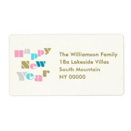 Happy New Year Pastel Groovy Retro Personalized