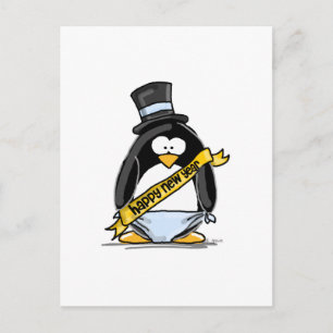 Happy New Year Pinguin Feiertagspostkarte