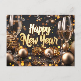 Happy New Year Postcard Feiertagspostkarte