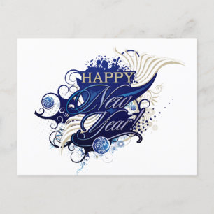 Happy New Year Postcard Postkarte