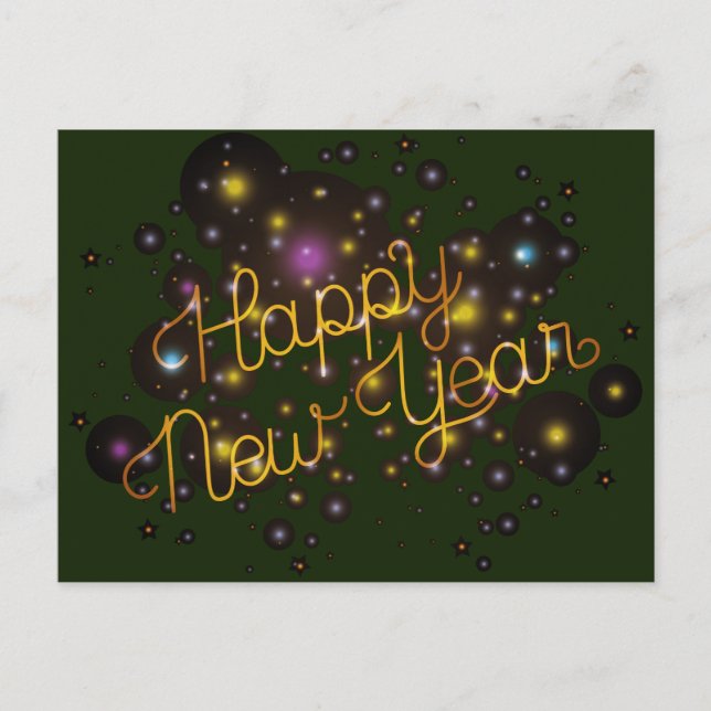 Happy New Year Postkarte (Vorderseite)