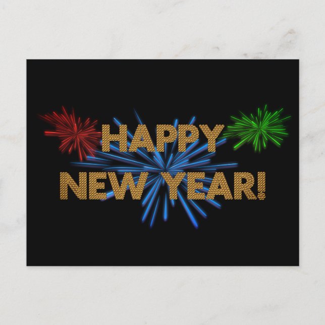 Happy New Year Postkarte (Vorderseite)