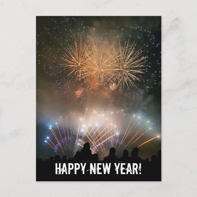 Happy New Year Postkarte (Vorderseite)