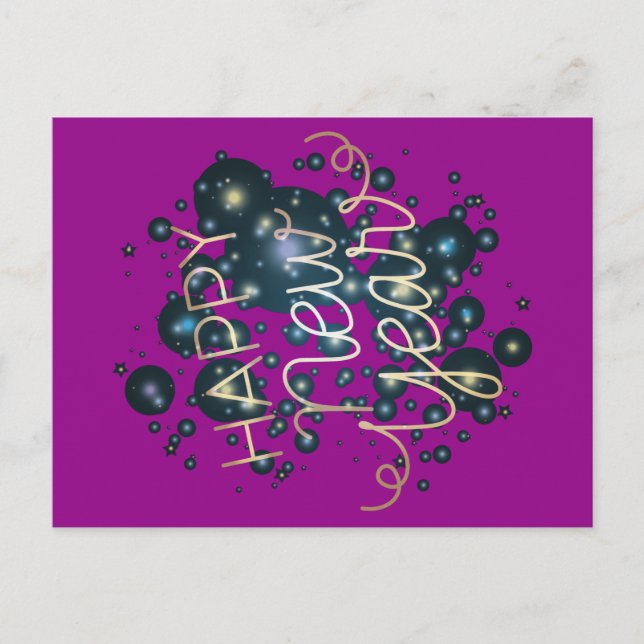 Happy New Year Postkarte (Vorderseite)