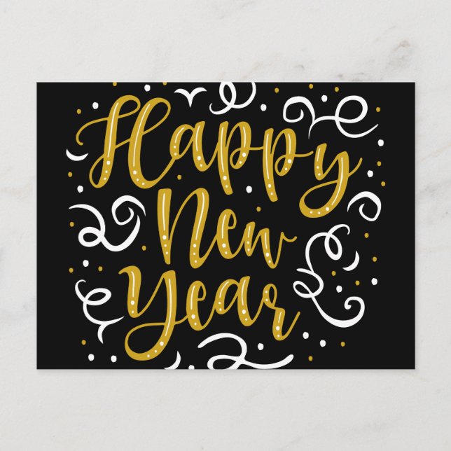 Happy New Year Postkarte (Vorderseite)