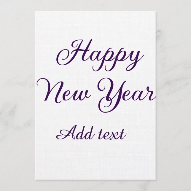 Happy new year purple calligraphy simple minimal  einladung (Vorderseite)