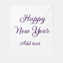Happy new year purple calligraphy simple minimal fleecedecke