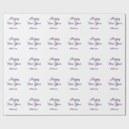 Happy new year purple calligraphy simple minimal geschenkpapier