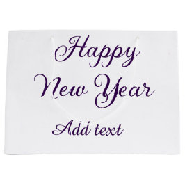 Happy new year purple calligraphy simple minimal große geschenktüte