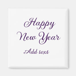 Happy new year purple calligraphy simple minimal magnet