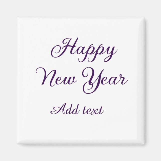 Happy new year purple calligraphy simple minimal  magnet (Vorne)
