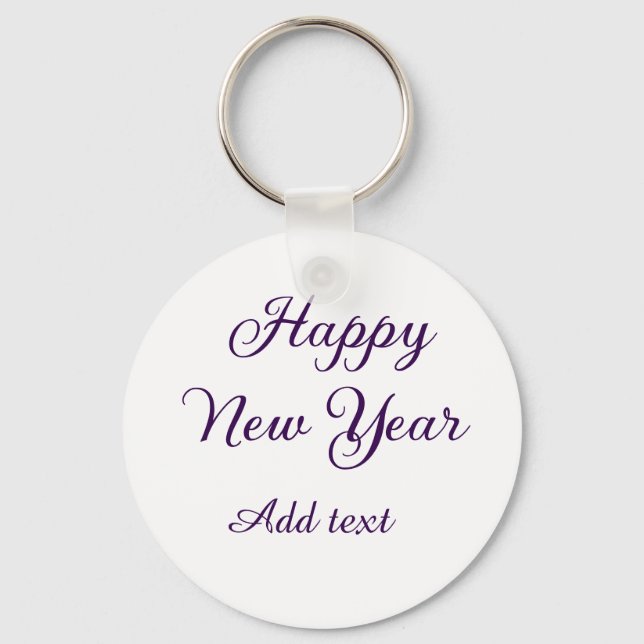 Happy new year purple calligraphy simple minimal  schlüsselanhänger (Vorderseite)