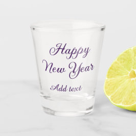 Happy new year purple calligraphy simple minimal schnapsglas