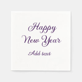 Happy new year purple calligraphy simple minimal serviette