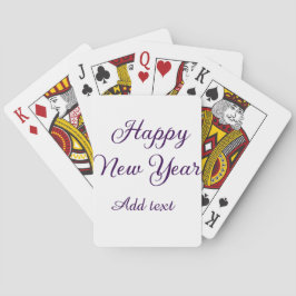 Happy new year purple calligraphy simple minimal spielkarten