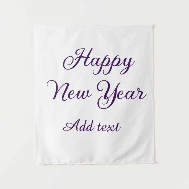 Happy new year purple calligraphy simple minimal  wandteppich (Vorderseite)