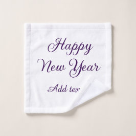 Happy new year purple calligraphy simple minimal waschlappen
