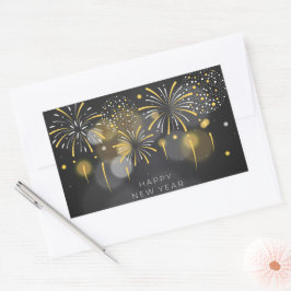 Happy New Year Rechteckiger Aufkleber