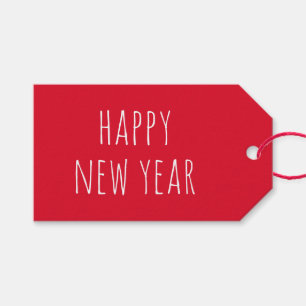 Happy New Year Red Festivals Moderne Feier Geschenkanhänger