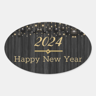 Happy New Year Runde Sticker