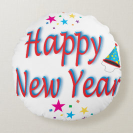 Happy New Year Rundes Kissen