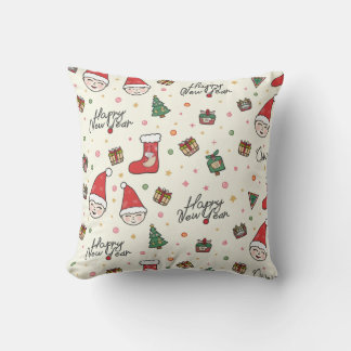 Happy New Year Santa Cushion Kissen