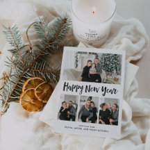 Happy New Year | Schwarz-Weiß-Foto-Gitter