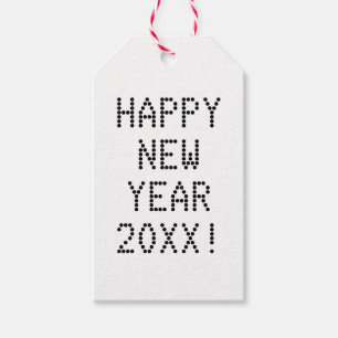 Happy New Year Schwarz-weißer benutzerdefinierter Geschenkanhänger