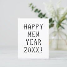 Happy New Year Schwarz-weißer benutzerdefinierter 