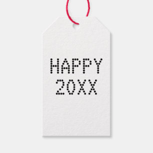 Happy New Year Schwarz-weißer moderner benutzerde Geschenkanhänger