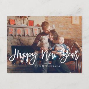 Happy New Year Script Foto Feiertagspostkarte